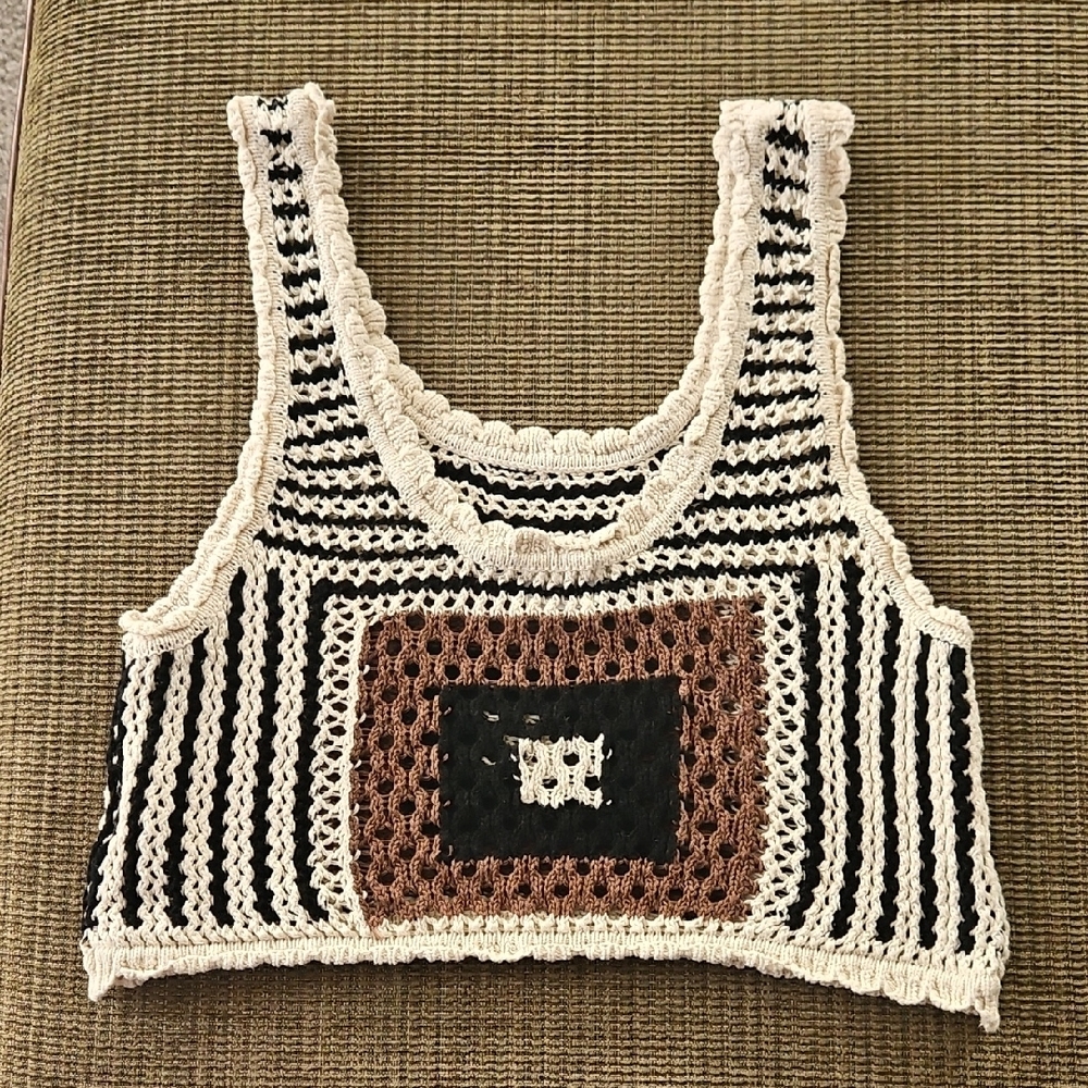 Crochet Striped Crop Top